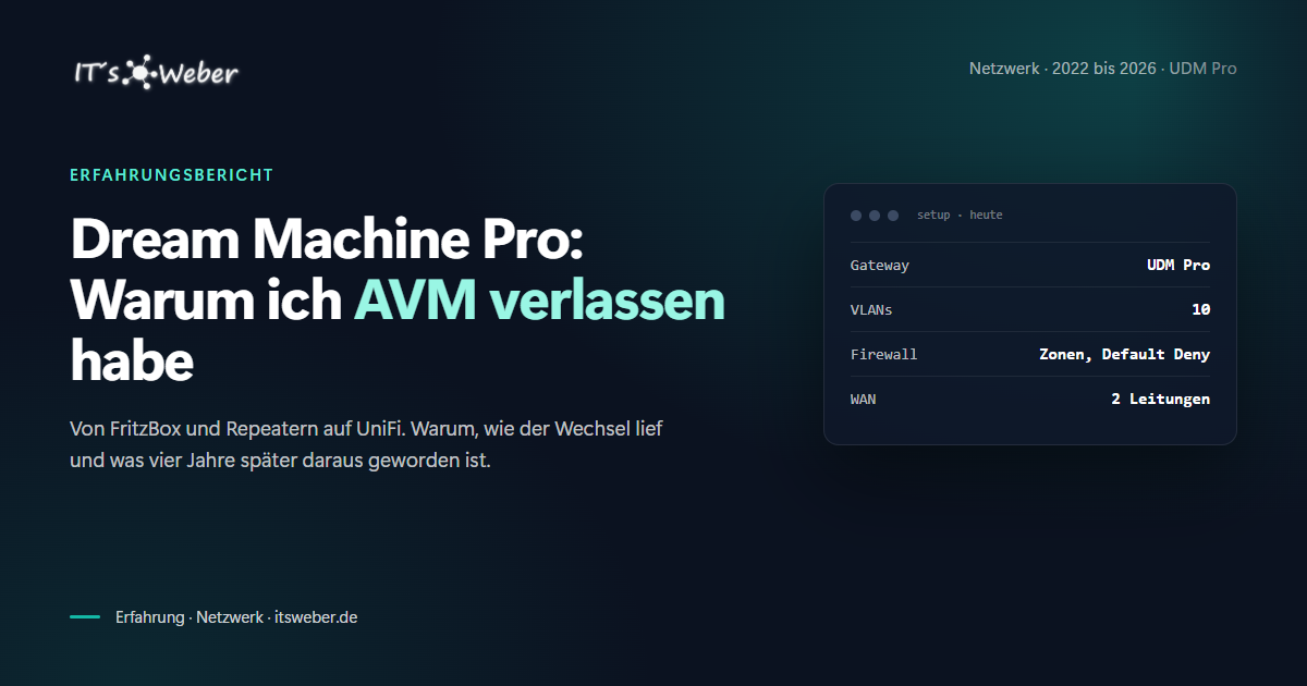 UniFi Dream Machine Pro: Warum ich AVM verlassen habe und wo das Setup heute steht