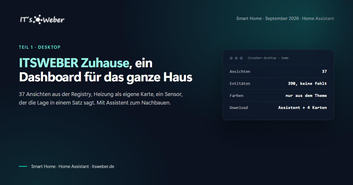 ITSWEBER Zuhause: Ein Desktop-Dashboard für Home Assistant, das sich selbst baut
