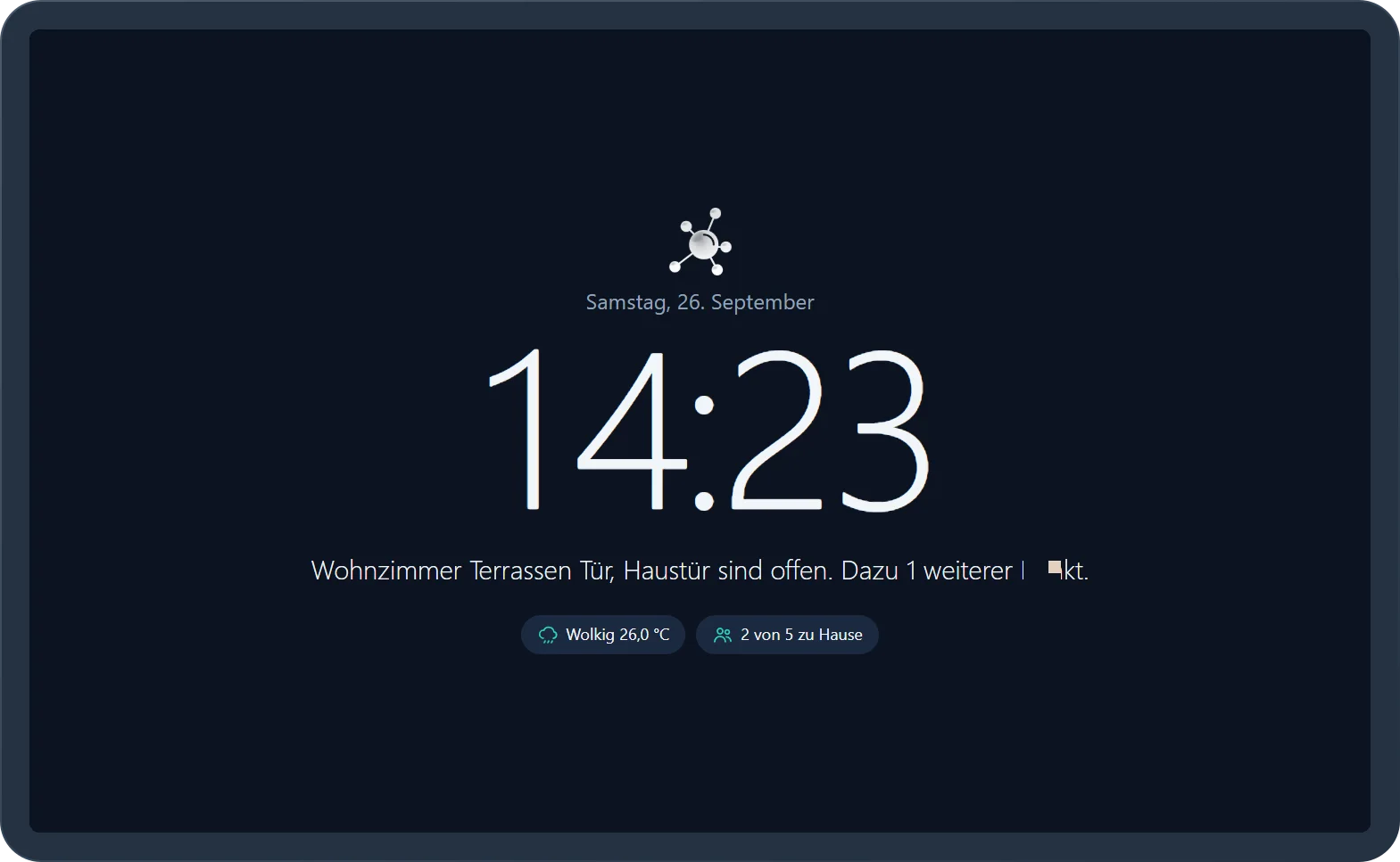 Ruhebild des Flur-Tablets