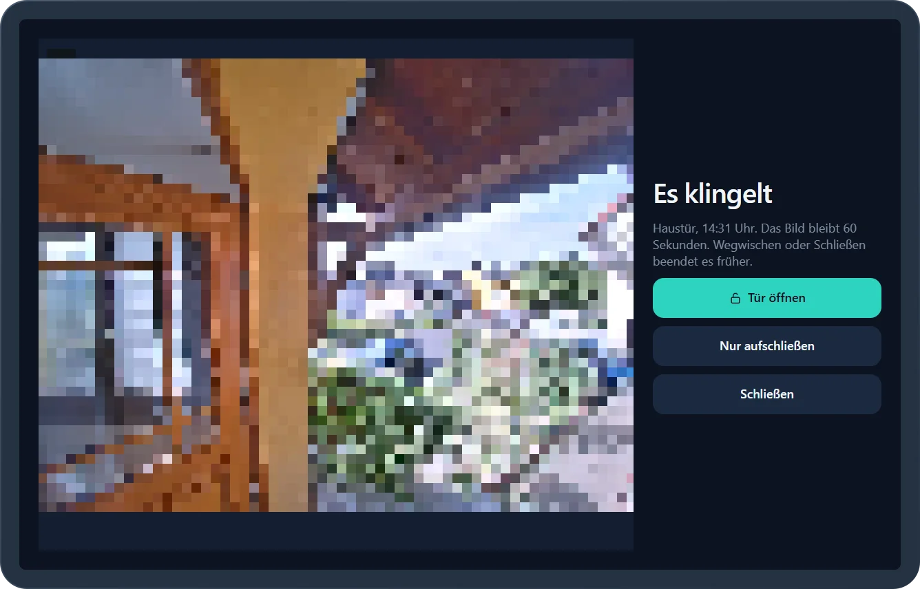 Klingel-Überlagerung mit Kamerabild