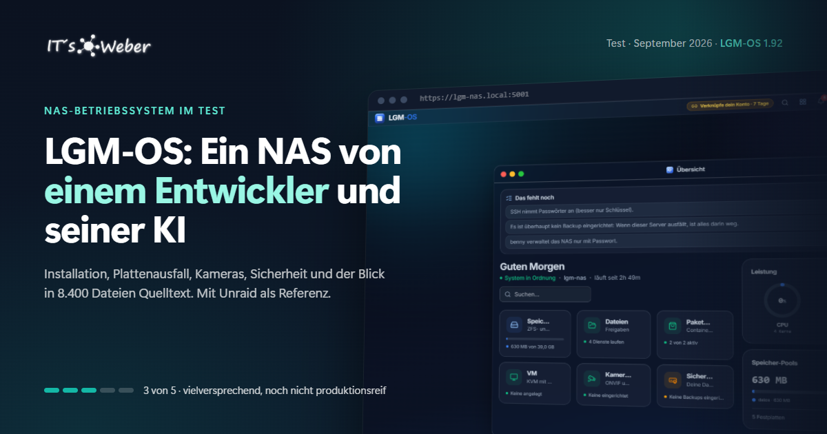 LGM-OS im Test: Ein NAS-System von einem Entwickler und seiner KI