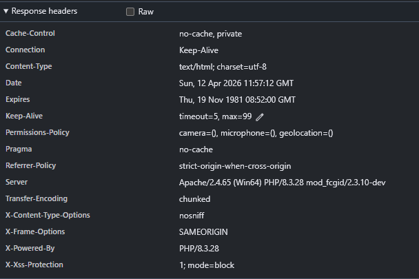Security-Headers im Admin